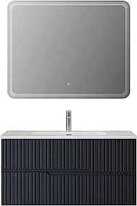 Тумба с раковиной Cezares DUET-N 100 DUET-N-1000-2C-SO-GR-P графит для ванной в интернет-магазине Sanbest