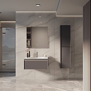 Тумба с раковиной Vincea Elise 80 VMC-4EL800MG/VCB-4EL800MW серый матовый для ванной в интернет-магазине Sanbest