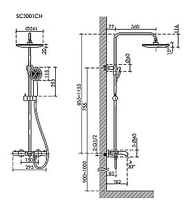 Душевая система Sancos Game SC3001MB черная матовая купить в интернет-магазине сантехники Sanbest