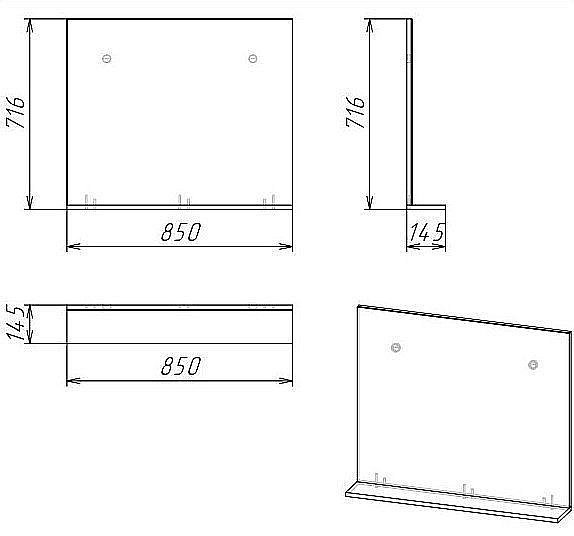 Зеркало с полкой Grossman ТЕНЗА 85 Веллингтон в ванную от интернет-магазине сантехники Sanbest