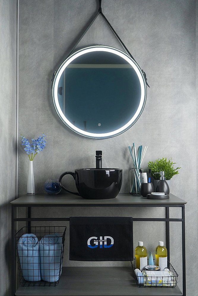 Раковина накладная Gid Creativo 40 Nc9077 52230 черная купить в интернет-магазине Sanbest