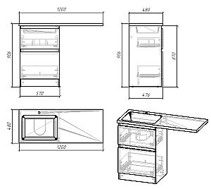 Тумба с раковиной Grossman Марсал 120 белая для ванной в интернет-магазине Sanbest