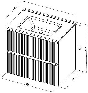 Тумба с раковиной Aquanet Джейн (Flat) 335428/329254 70 маренго для ванной в интернет-магазине Sanbest