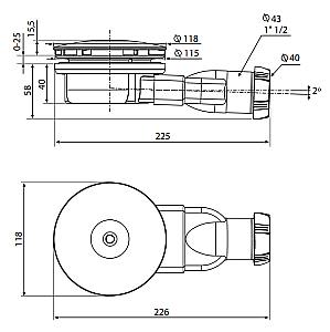 Сифон для поддона Radaway R400 Black Slim черный купить в интернет-магазине сантехники Sanbest