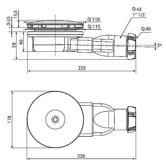 Сифон для поддона Radaway R400 Black Slim черный купить в интернет-магазине сантехники Sanbest