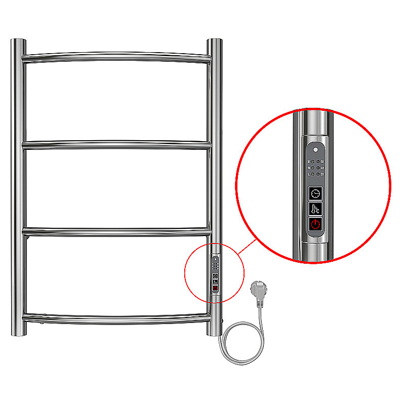 Полотенцесушитель электрический Azario VERONA П4 400х600 AZ04846 хром купить в интернет-магазине сантехники Sanbest