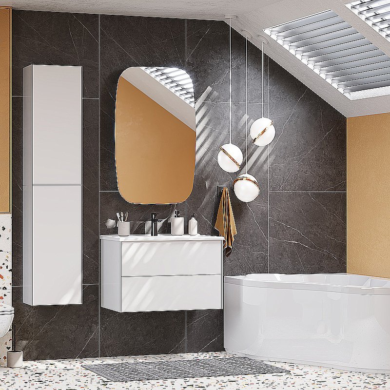 Шкаф Aquaton Сохо 35 1A258403AJ010 белый для ванной в интернет-магазине сантехники Sanbest