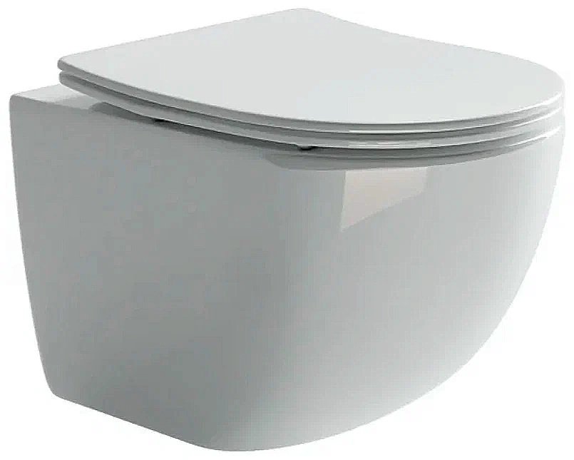 Унитаз подвесной Ceramica Nova Forma CN3009_1001B_1000 безободковый, с крышкой микролифт, с инсталляцией и черной матовой кнопкой купить в интернет-магазине Sanbest