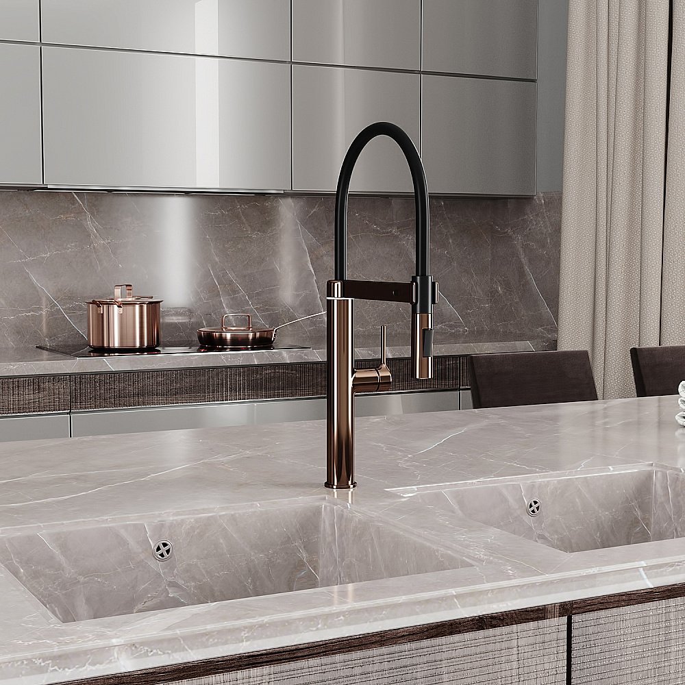 Смеситель для кухни WasserKraft A8897 сенсорный, розовое золото купить в интернет-магазине сантехники Sanbest