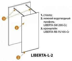 Душевое ограждение Cezares LIBERTA L-2 115x195 купить в интернет-магазине Sanbest