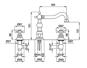 Смеситель для раковины Migliore Arcadia ML.ARC-8312 хром купить в интернет-магазине сантехники Sanbest