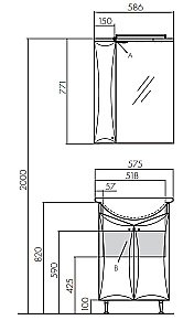 Тумба с раковиной Акватон Джимми 57 У белая для ванной в интернет-магазине Sanbest