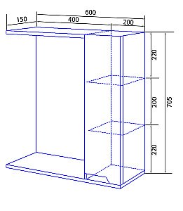 Зеркало со шкафом Loranto Mari  CS00086020 60 белое, правостороннее купить в интернет-магазине сантехники Sanbest