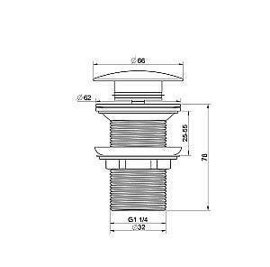 Донный клапан для раковины WONZON & WOGHAND WW-88SS02-MB черный матовый купить в интернет-магазине сантехники Sanbest