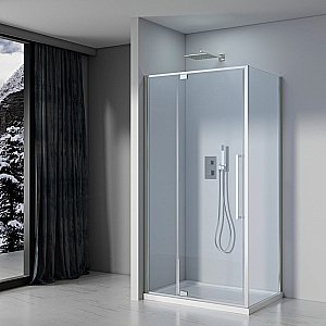 Душевой уголок Black&White Stellar Wind 8121000C 100х100 стекло прозрачное/профиль хром купить в интернет-магазине Sanbest