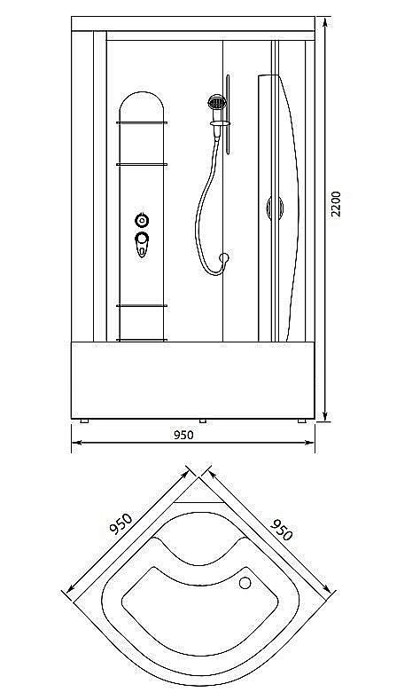 Душевая кабина Aquanet Sirius 95х95 купить в интернет-магазине Sanbest