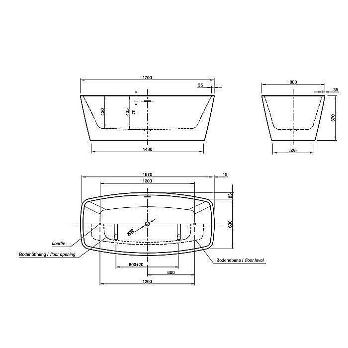 Акриловая ванна Knief Cube 170x80 купить в интернет-магазине Sanbest