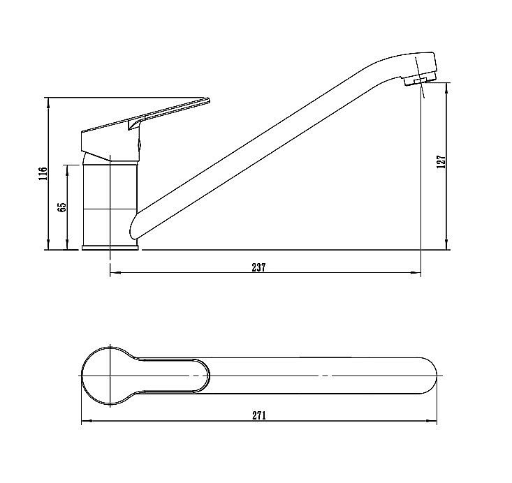 Смеситель для кухни Rush Sky SK5720-27 хром купить в интернет-магазине сантехники Sanbest
