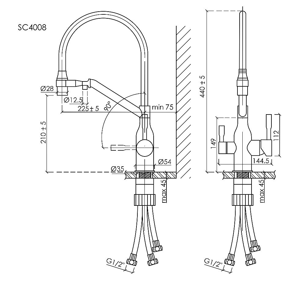 Смеситель для кухни Sancos Orta SC4008MB черный матовый купить в интернет-магазине сантехники Sanbest