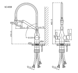 Смеситель для кухни Sancos Orta SC4008MB черный матовый купить в интернет-магазине сантехники Sanbest