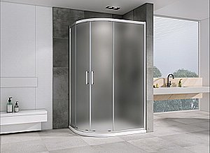 Душевой уголок ABBER Schwarzer Diamant AG01190M 100x90 стекло матовое/профиль хром купить в интернет-магазине Sanbest