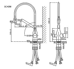 Смеситель для кухни Sancos Orta SC4008MB черный матовый купить в интернет-магазине сантехники Sanbest