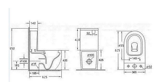 Унитаз-компакт Esbano RIPOLL-C ESUNRIPOCW безободковый, с бачком, с крышкой микролифт купить в интернет-магазине Sanbest