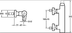 Смеситель для душа Jacob Delafon AVID E97368-CP купить в интернет-магазине сантехники Sanbest