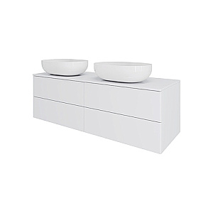 Тумба с раковиной Orange Otto 130 Ot-130TuMDF+B05-480W белая глянцевая для ванной в интернет-магазине Sanbest