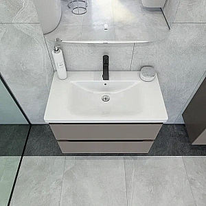 Тумба с раковиной Caprigo Forte 80 два ящика, айрон для ванной в интернет-магазине Sanbest