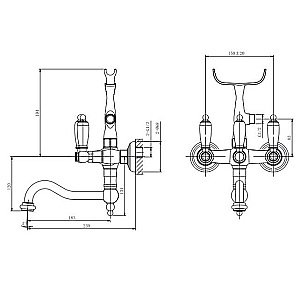 Смеситель для ванны Caprigo Adria–Classic 03-510-VOT купить в интернет-магазине сантехники Sanbest