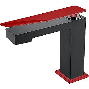 Смеситель для раковины Boheme Q 141-BR.2 черный матовый/красный купить в интернет-магазине сантехники Sanbest