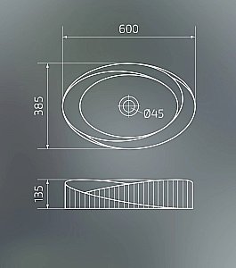 Раковина накладная Gid Creativo 60 888s 51223 белая купить в интернет-магазине Sanbest