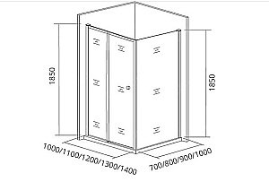 Душевой уголок Good Door Lira WTW+SP 100х90 стекло прозрачное/профиль хром купить в интернет-магазине Sanbest