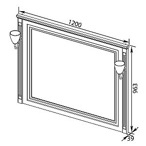 Зеркало Aquanet Паола 120 белый/патина золото в ванную от интернет-магазине сантехники Sanbest