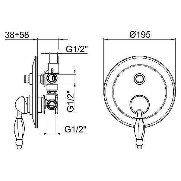 Смеситель для душа Webert Alexandra AL860101010 купить в интернет-магазине сантехники Sanbest