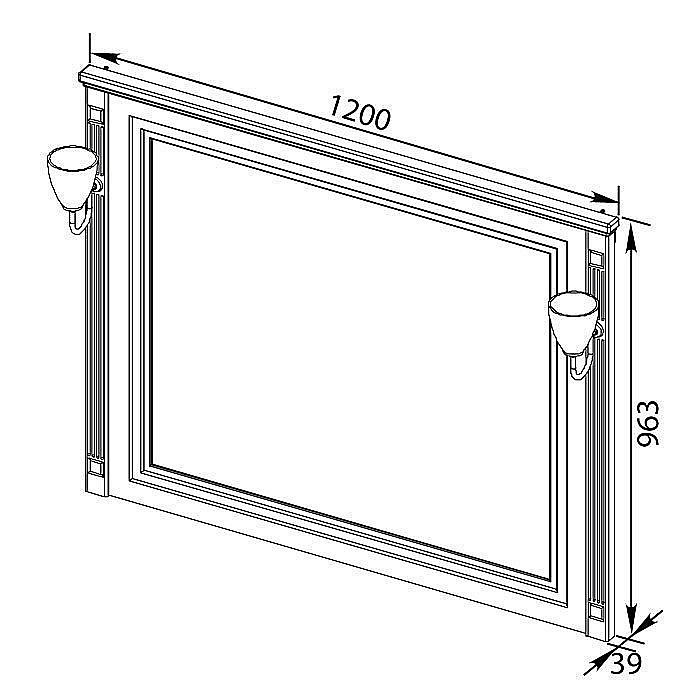 Зеркало Aquanet Паола 120 белый/патина золото в ванную от интернет-магазине сантехники Sanbest