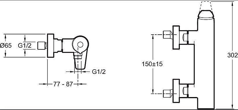Смеситель для душа Jacob Delafon AVID E97368-CP купить в интернет-магазине сантехники Sanbest