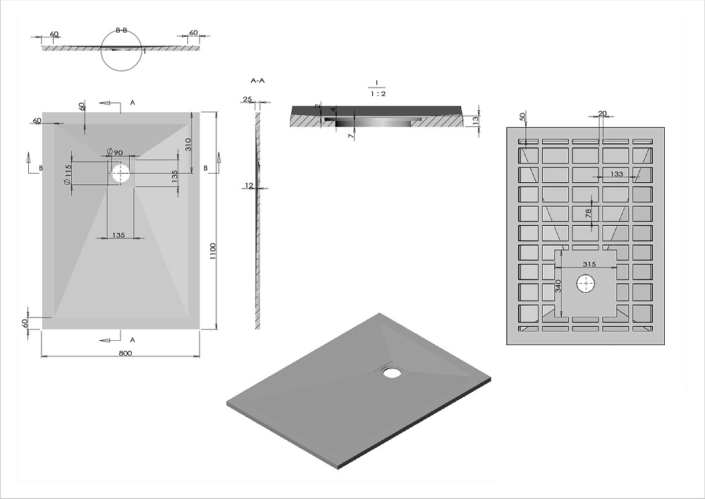 Душевый поддон Vincea VST-4SR8011A 110x80 антрацит купить в интернет-магазине Sanbest