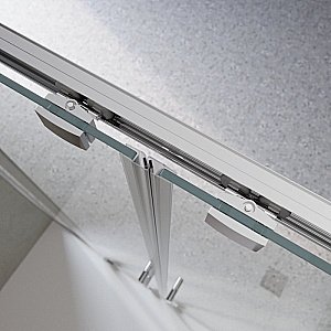 Душевая дверь BelBagno LUCE-BF-2 140 стекло прозрачное/профиль хром купить в интернет-магазине Sanbest