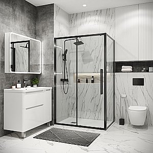 Душевой уголок Grossman Cosmo 120.K33.02.1180.42.00 110x80 стекло прозрачное/профиль графит сатин купить в интернет-магазине Sanbest