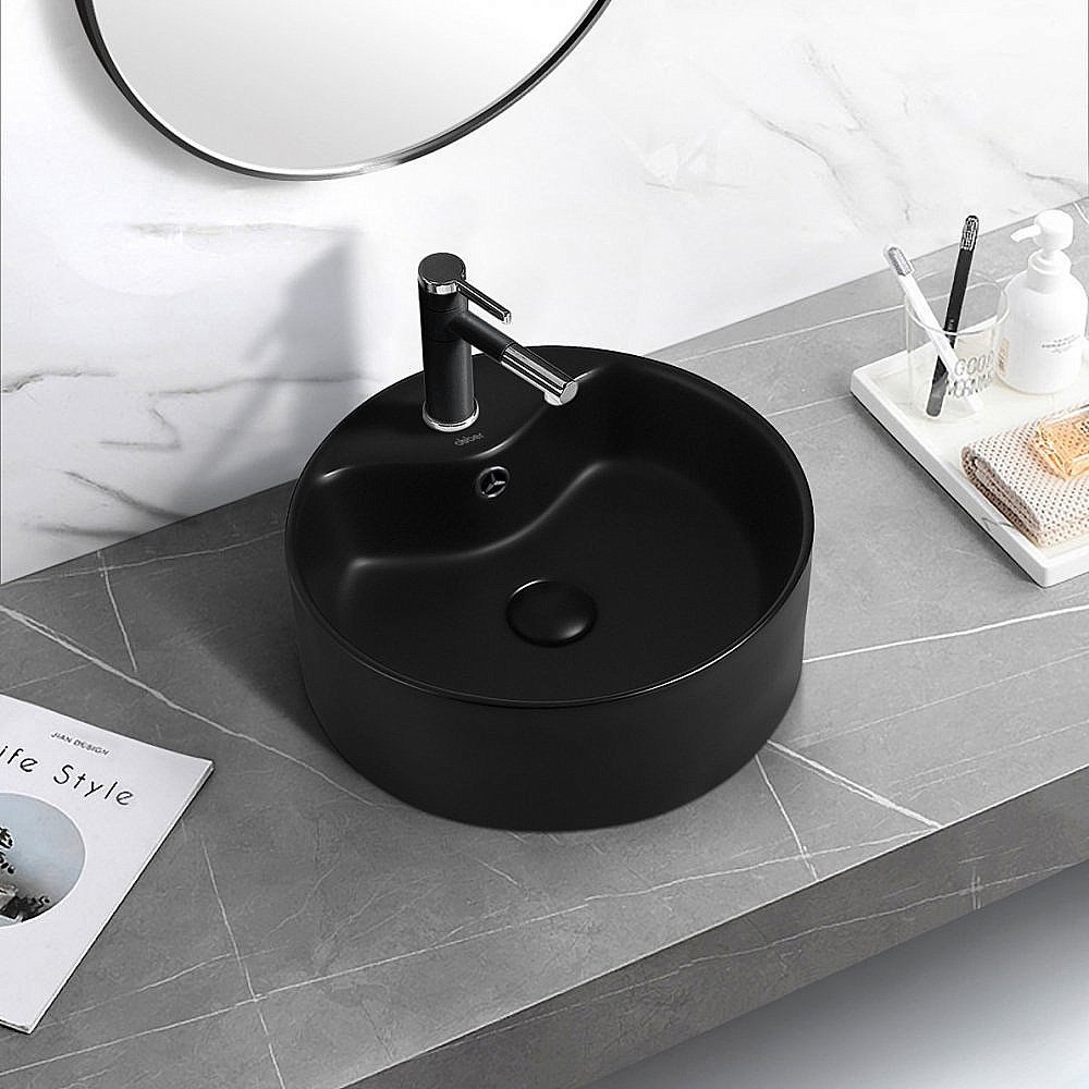 Раковина накладная ABBER Bequem AC2104MB черная матовая купить в интернет-магазине Sanbest