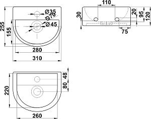 Раковина Melana 7781 7781-805 белая купить в интернет-магазине Sanbest