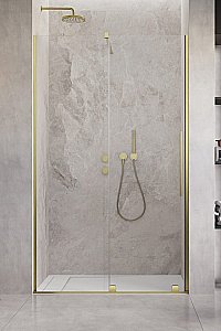 Душевая дверь Radaway Furo Brushed Gold DWJ 110 стекло прозраное/профиль брашированное золото купить в интернет-магазине Sanbest