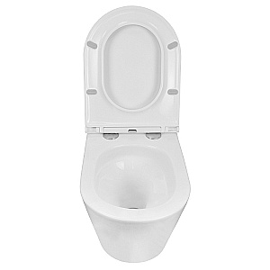 Унитаз подвесной Azario Teramo AZ-0053-UQ3 белый, безободковый, с крышкой микролифт, слив торнадо купить в интернет-магазине Sanbest