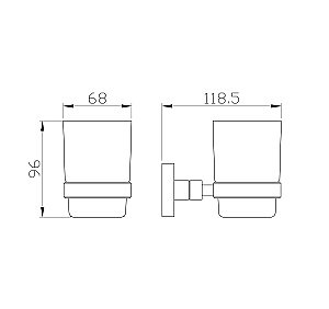 Стакан для зубных щеток с держателем WONZON & WOGHAND POLO, Брашированный никель (WW-8921-BN) купить в интернет-магазине сантехники Sanbest
