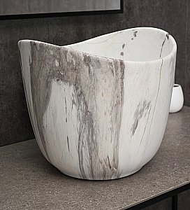 Раковина накладная Gid Creativo 36 Mnc9303 54479 белый мрамор, матовая купить в интернет-магазине Sanbest