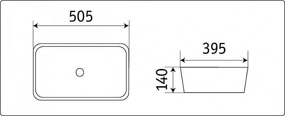 Раковина накладная CeramaLux NC 50,5 78104MW белая матовая купить в интернет-магазине Sanbest