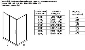 Душевой уголок Aquanet Pleasure Evo 346128 150x100 стекло прозрачное/профиль черный купить в интернет-магазине Sanbest