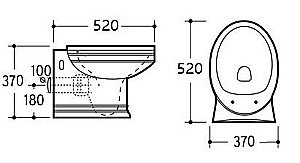 Унитаз подвесной CeramaLux LUX CLASSIC 4288 белый/золото, безободковый, с крышкой микролифт купить в интернет-магазине Sanbest